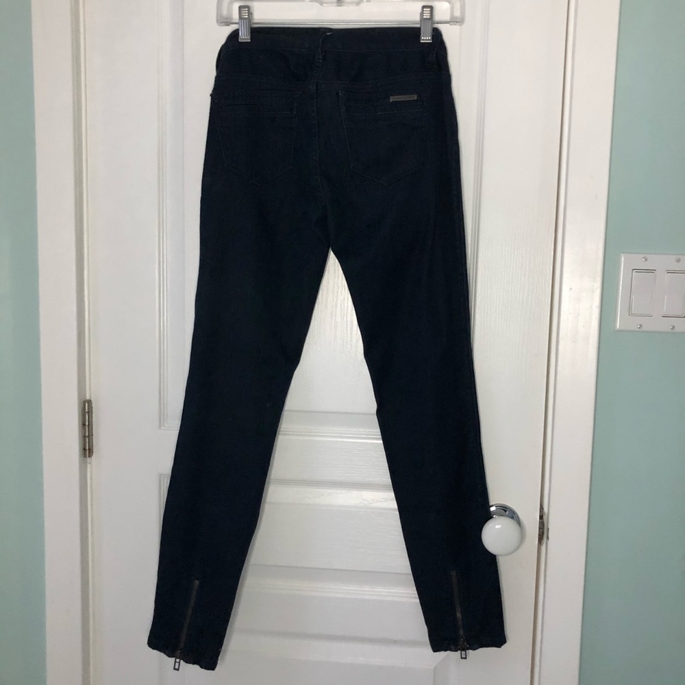 AX | Armani Exchange dark denim moto zipper pants